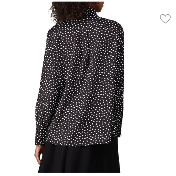 JASON WU Women's Polka Dot Tie Neck Blouse Size 12 in Black - Picture 5 of 6